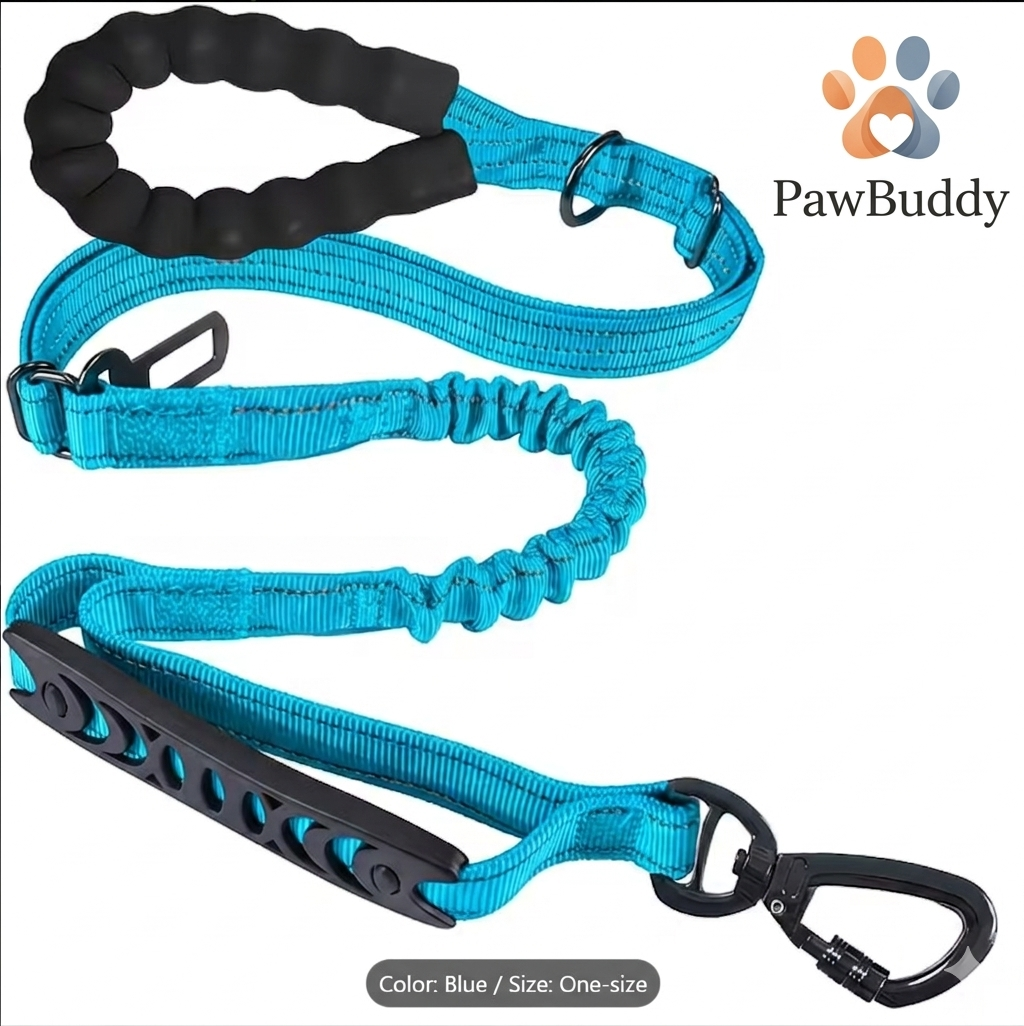 🐾 PawBuddy 4-in-1 Shock-Absorbing Dog Leash – Khaki Edition 🐾