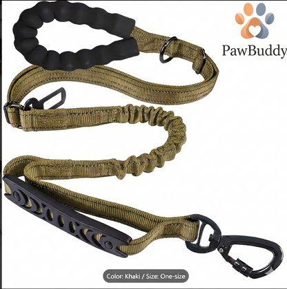 🐾 PawBuddy 4-in-1 Shock-Absorbing Dog Leash – Khaki Edition 🐾